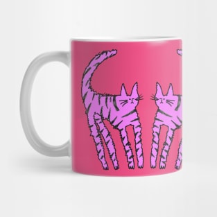 Cat stand off pink Mug